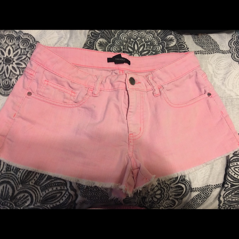 Forever 21 hot pink cutoffs